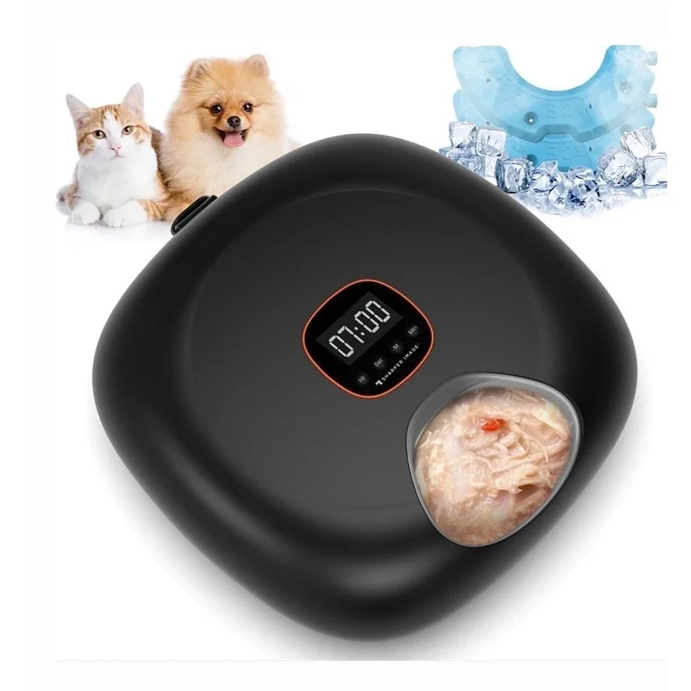 Sharper Image Smart 6-Meal Auto Pet Feeder Cordless Rechargeable Dog cat‎ 3 cup